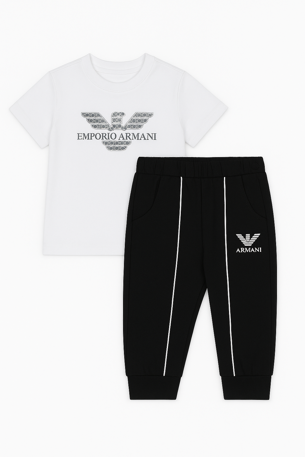 Boy's Sport Tee & Pants – Black and White Design