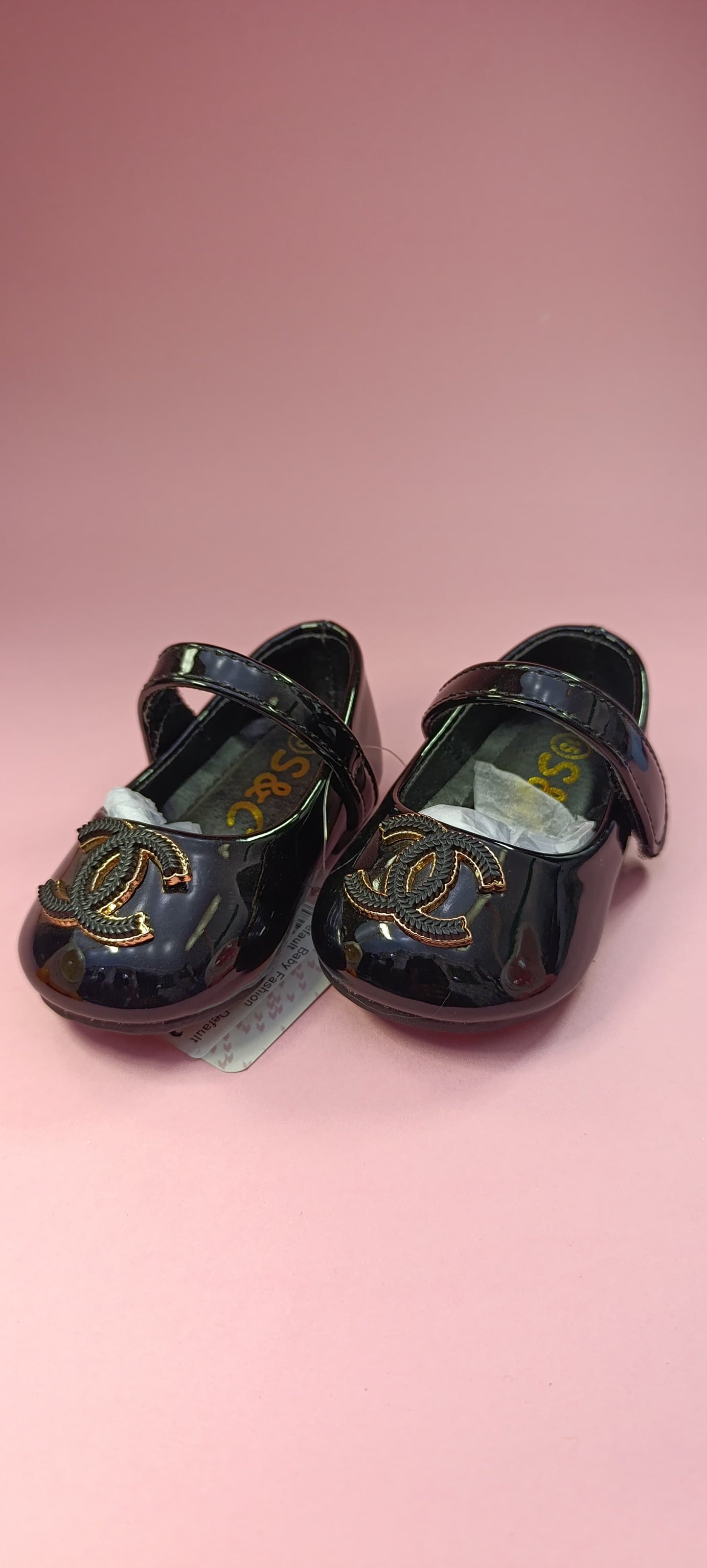 Girl's Stylish Black Sandals with Closed Design