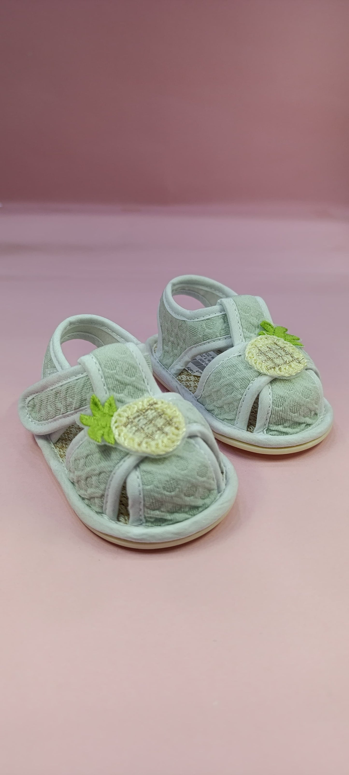 Kid's Fresh Summer Sandals with Velcro Closure - Pineapple Design