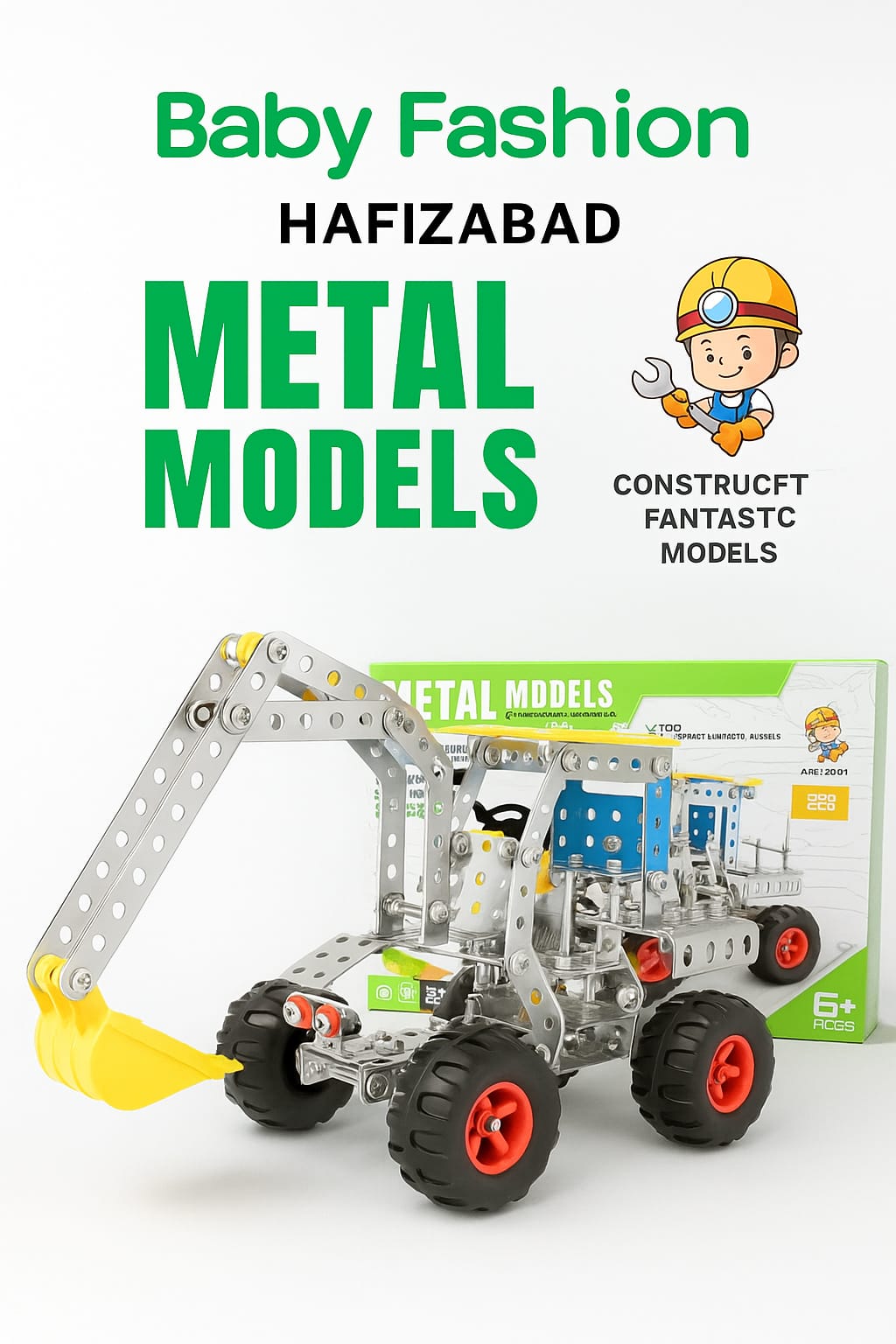 Metal Construction Model Kit – Build Your Own Excavator
