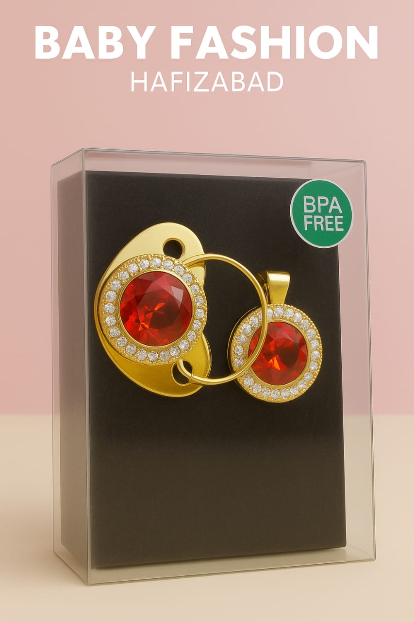 Gold-Tone Baby Pacifier & Pendant Set – Chic, Safe & BPA-Free