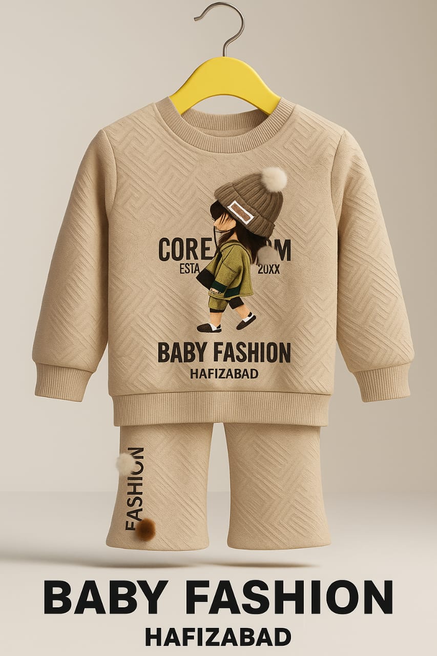 Cozy Beige Corduroy Sweatshirt & Flare Pants Set