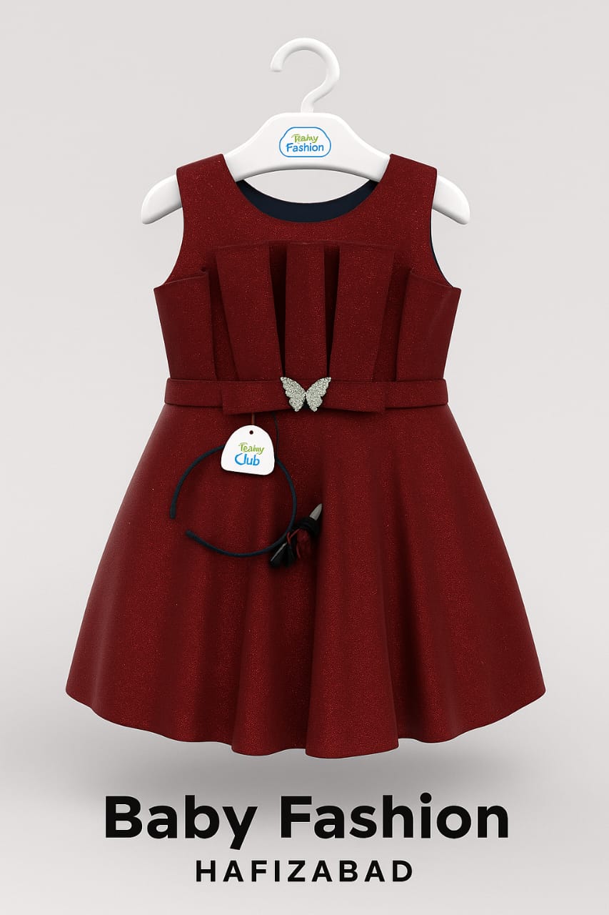 Maroon Sparkle Butterfly Party Dress