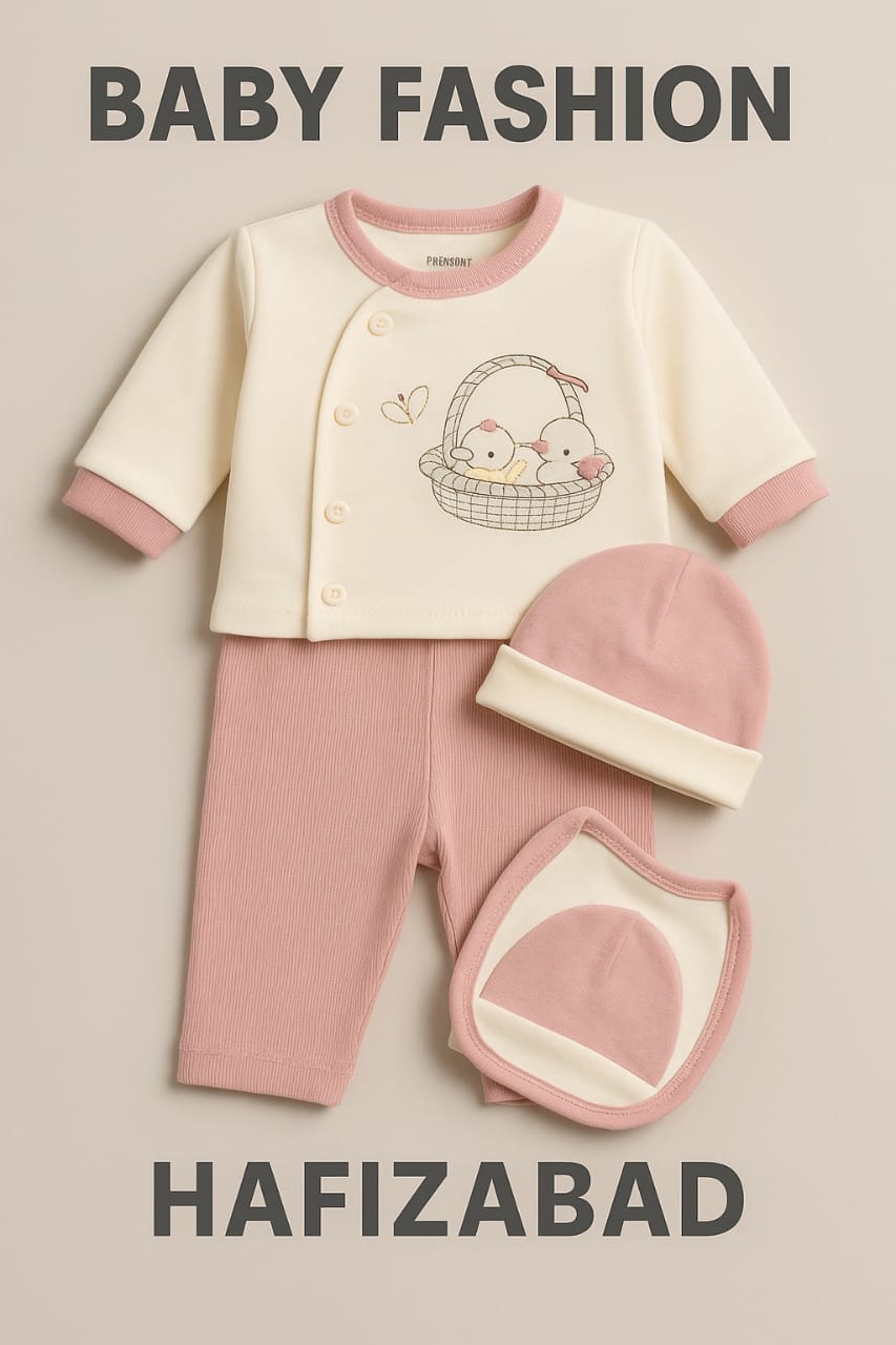 Title Pink Duck Basket 3-Piece Baby Set