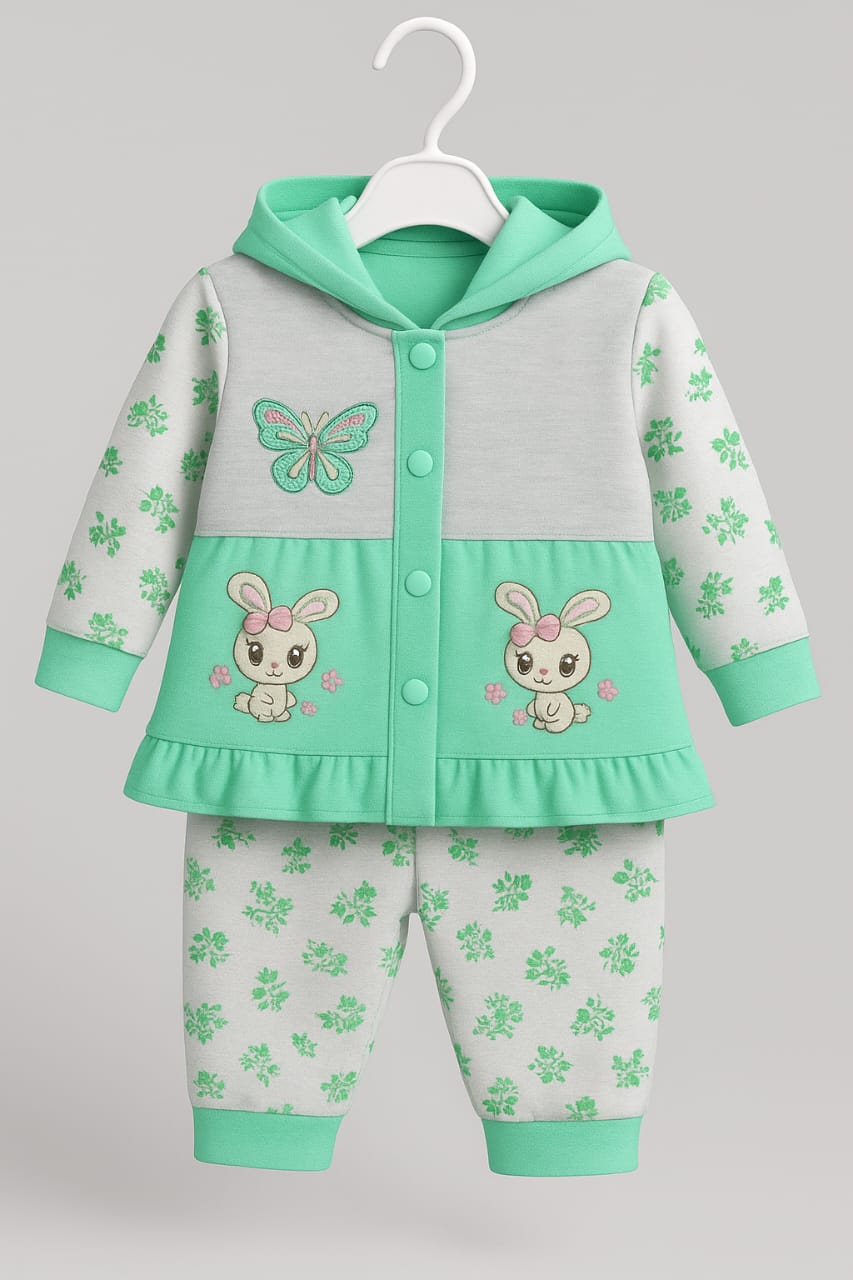 Bunny Blossom Hooded Set