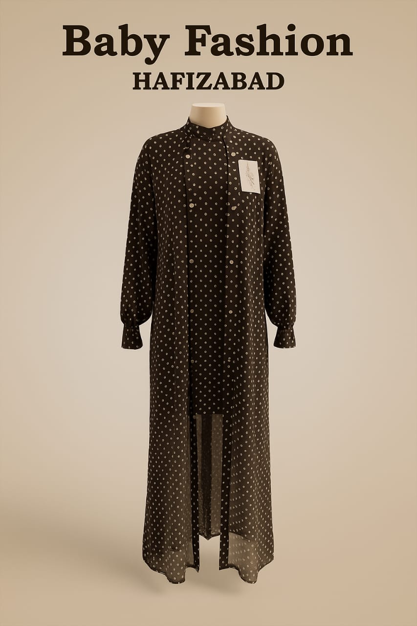 Girls’ Black Polka Dot Long Dress