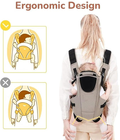BABIES BLOOM Baby Carrier Bag for 0 to 18 Months Baby Carrier Bag Adjustable Baby Carrier for Newborn to Toddler (Brown) (3-24 Months)