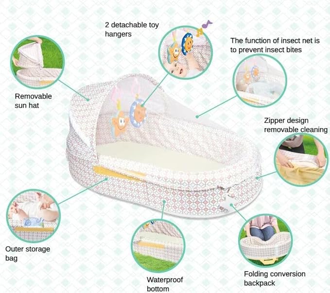 Portable Travel Bassinet with Bug Net