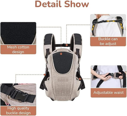 BABIES BLOOM Baby Carrier Bag for 0 to 18 Months Baby Carrier Bag Adjustable Baby Carrier for Newborn to Toddler (Brown) (3-24 Months)
