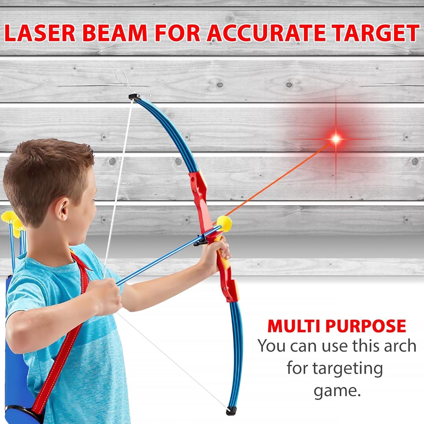 Laser Bow Arrow Archery Set Children Kids Crossbow Target Outdoor