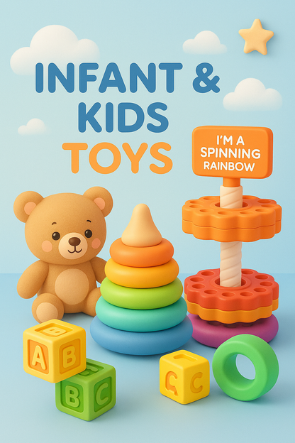 Rainbow Stacking Tower Toy – 6-Piece Spinning Baby Stacker