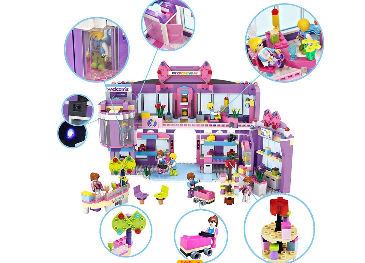 Dream Girls Modular Build-Block Playset (810 Pieces)