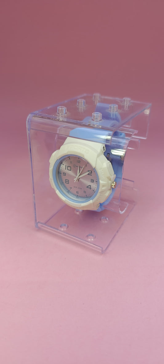 Classic Strap Watch - Blue & White Design