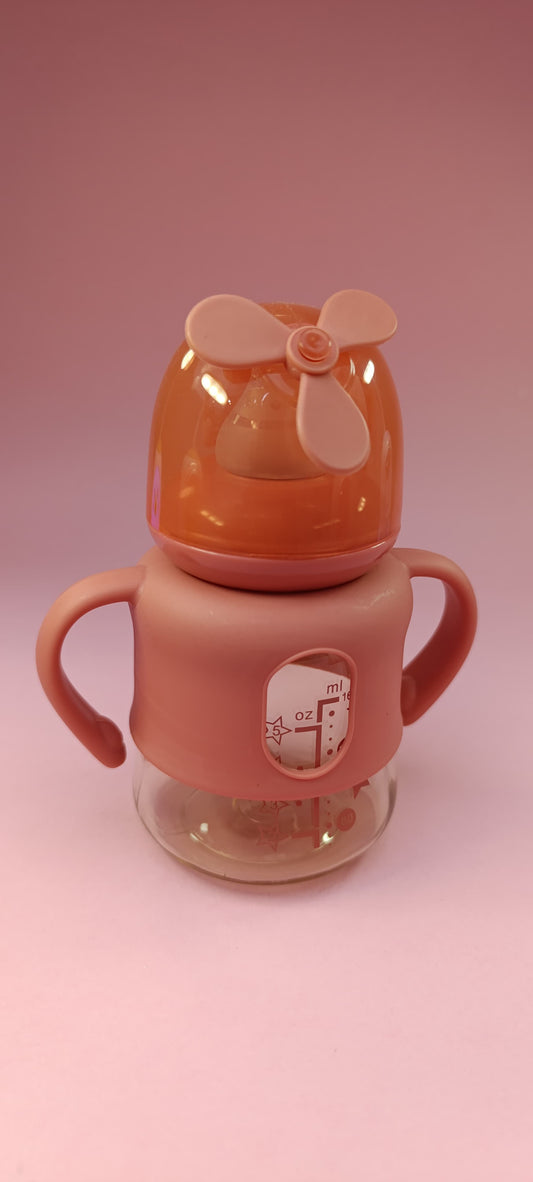 Cute Baby Milk Bottle - Brown Propeller Design