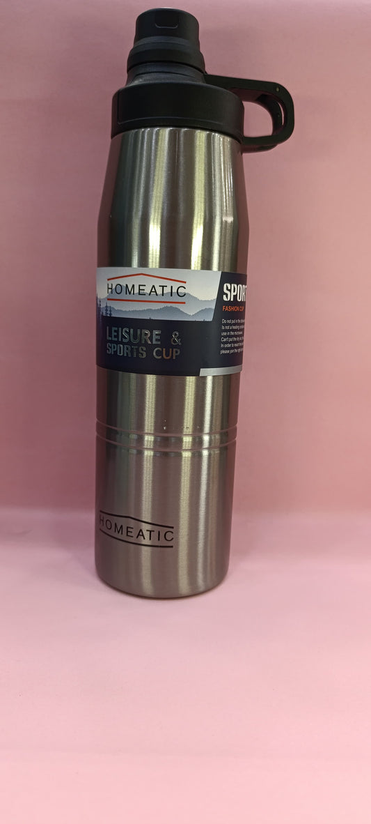Homeatic Stainless Steel Water Bottle - Sleek Silver Design