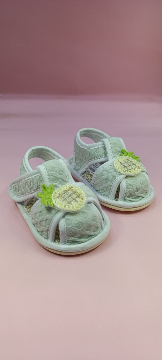 Kid's Fresh Summer Sandals with Velcro Closure - Pineapple Design