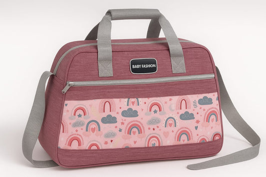 Baby Fashion Rainbow Print Diaper Bag – Waterproof, Multi-Pocket Organizer