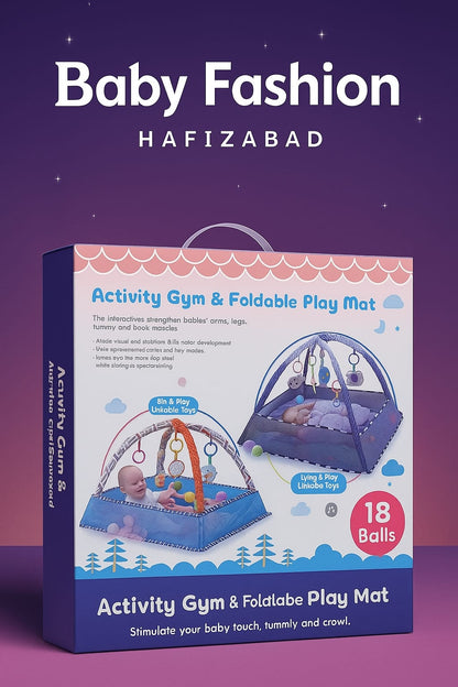 Foldable Activity Gym & Play Mat – 2-in-1 Tummy Time & Play Space