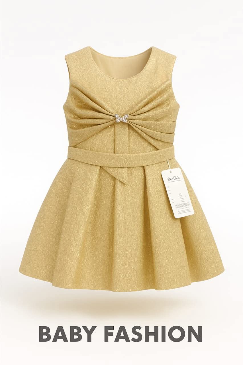 Golden Bow Party Dress