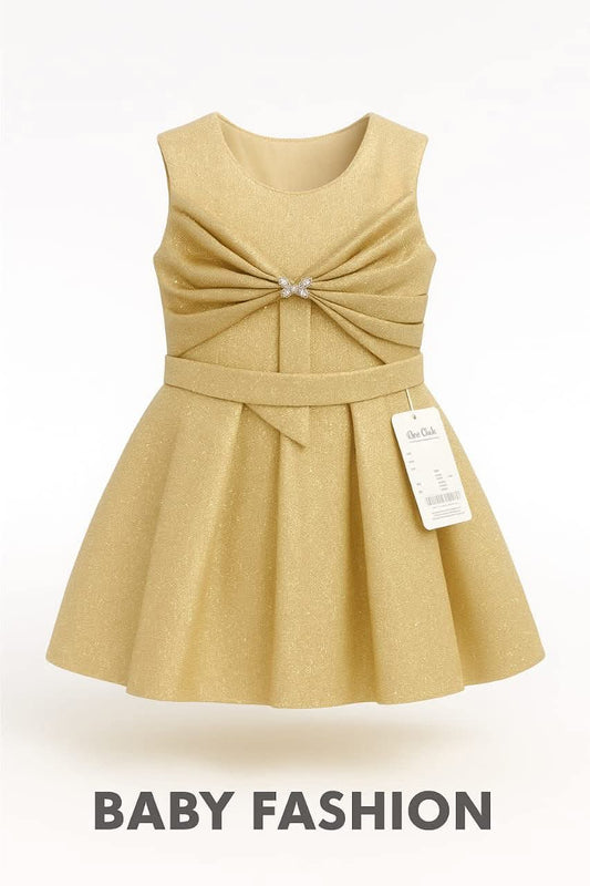 Golden Bow Party Dress