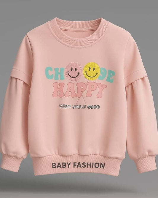 “Choose Happy” Pink Smile Sweatshirt