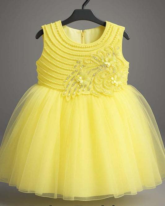 Radiant Yellow Princess Party Dress for Girls