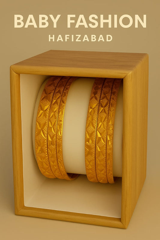 Elegant Gold-Engraved Bangle Set