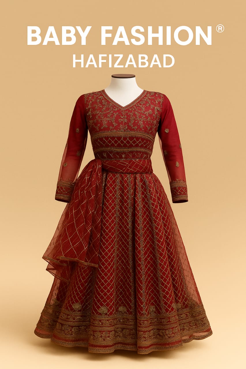 Embroidered Red Anarkali Party Dress