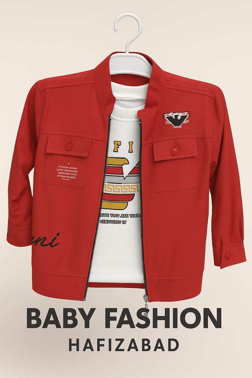 Vibrant Red Jacket With Inner For Boys