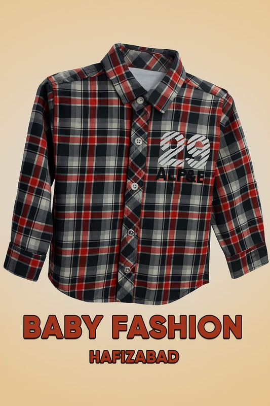 Black Checks Boys Shirt With Inner