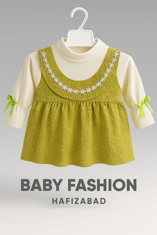 Olive Floral Lace Pinafore Set