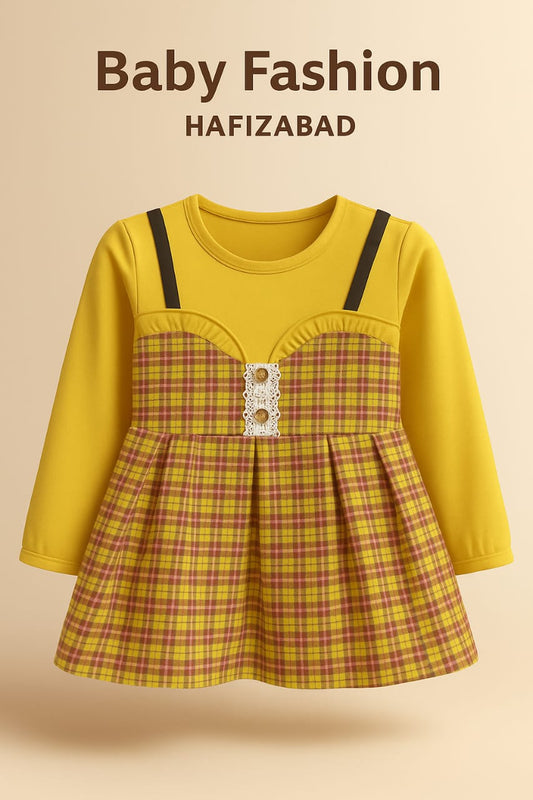 Mustard Bow-Pinafore T-Shirt Set