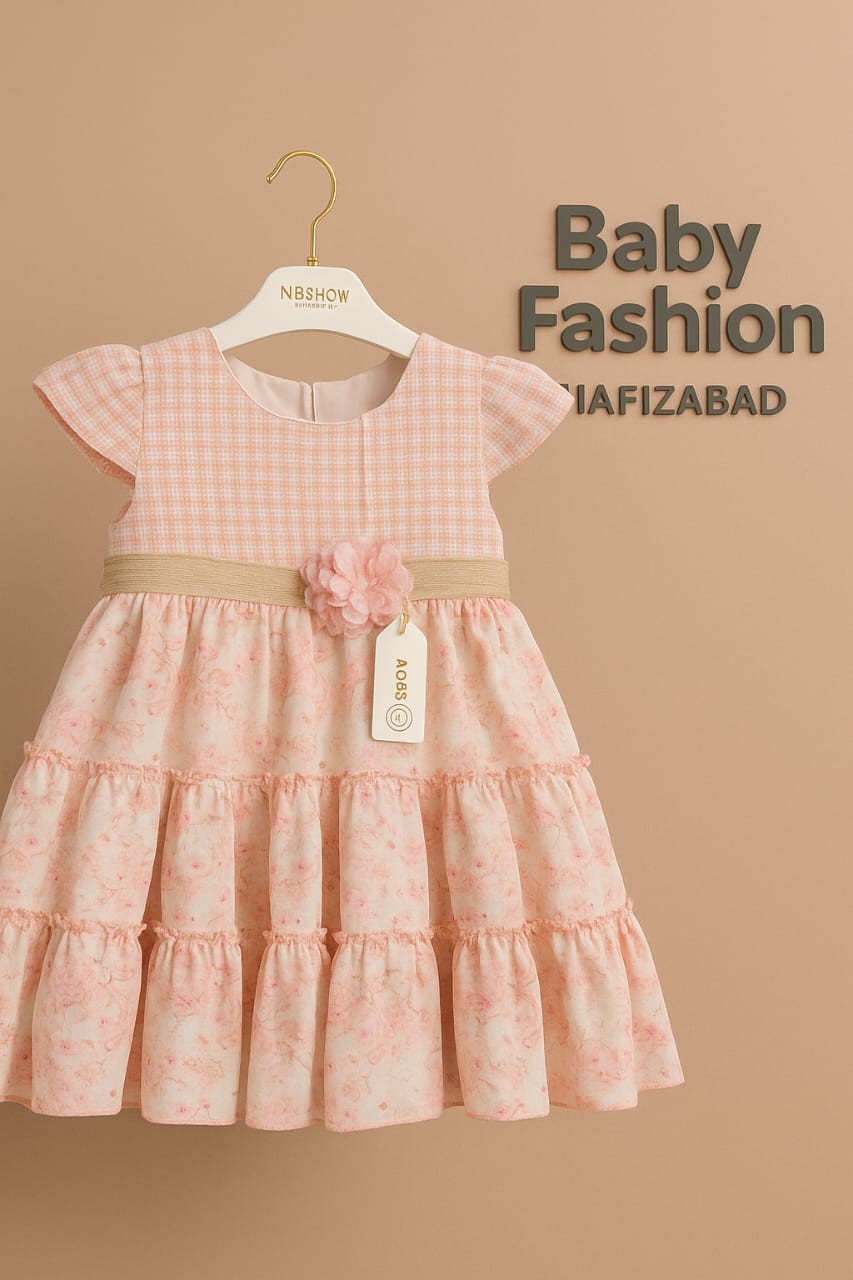 Peach Princess Floral Party Wear Frock
