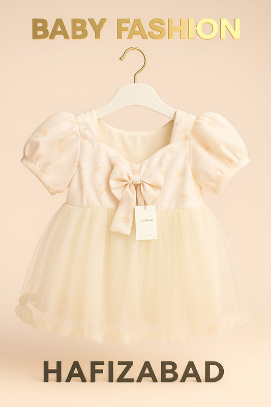 Cream Net Bow Dress