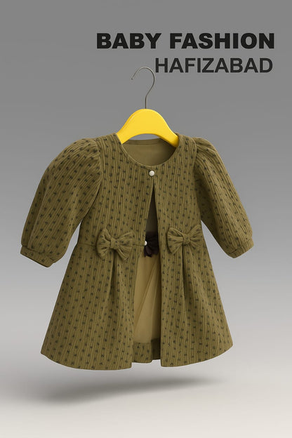 Olive Green Winter Frock