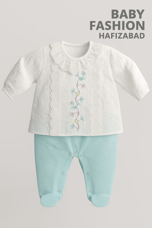 Floral Embroidered Baby Romper