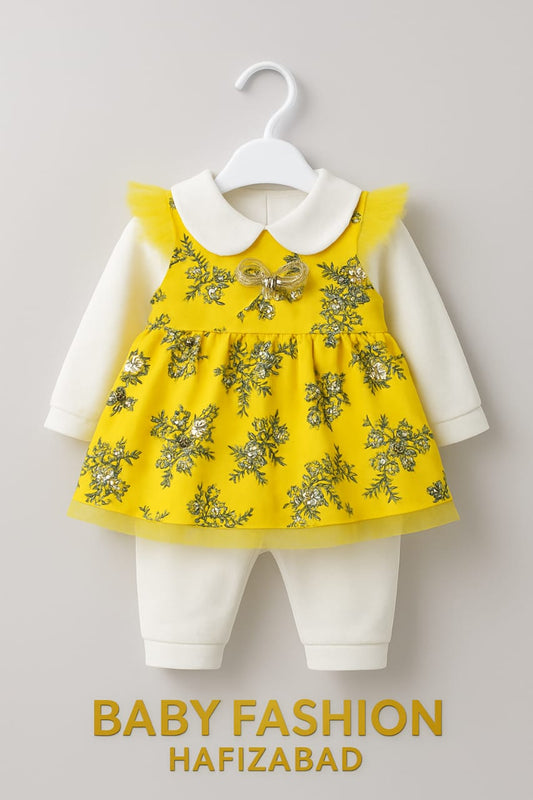 Golden Bloom Party Dress