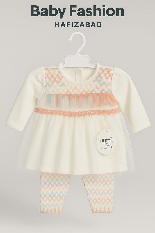 Peach Dream Net Frock Set