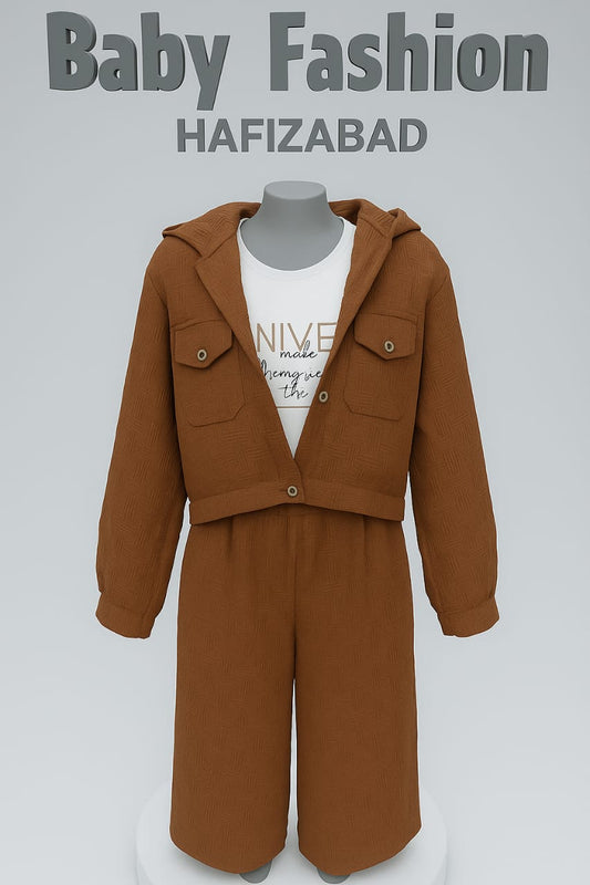 Brown 3-Piece Hoodie Set