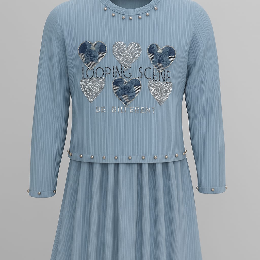 Blue Pearl Heart Dress