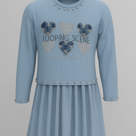 Blue Pearl Heart Dress