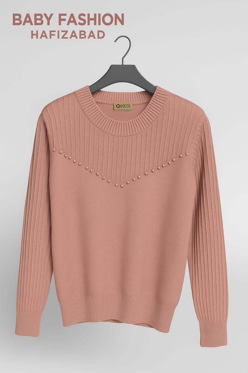 Girls Pink Pearl Sweater