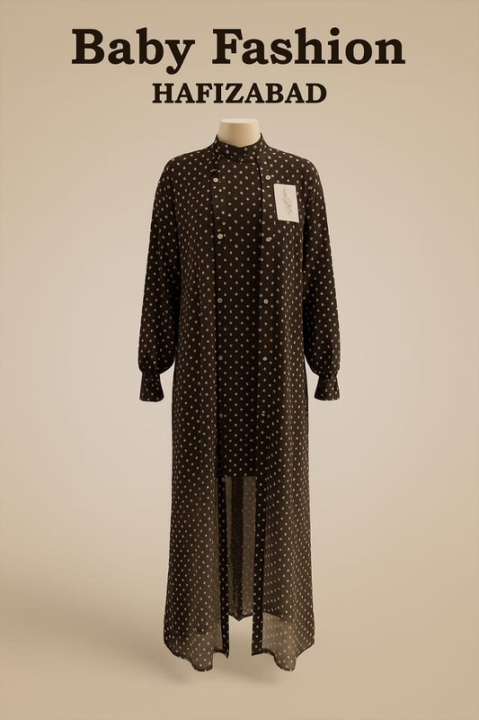 Girls’ Black Polka Dot Long Dress