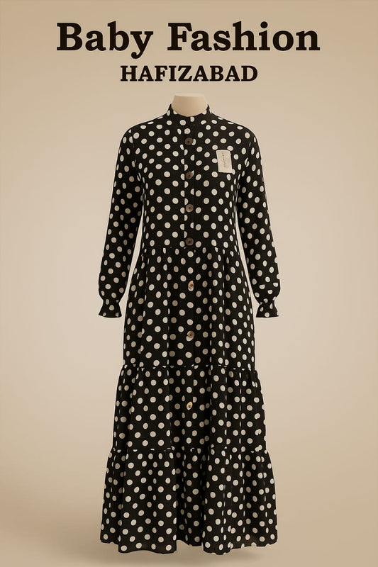 Black Polka Dot Maxi Dress