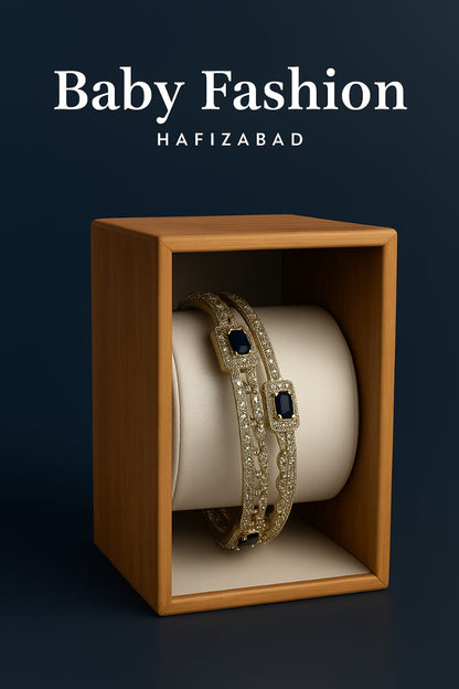 Gold-Plated Ruby-Accent Bangles for Women