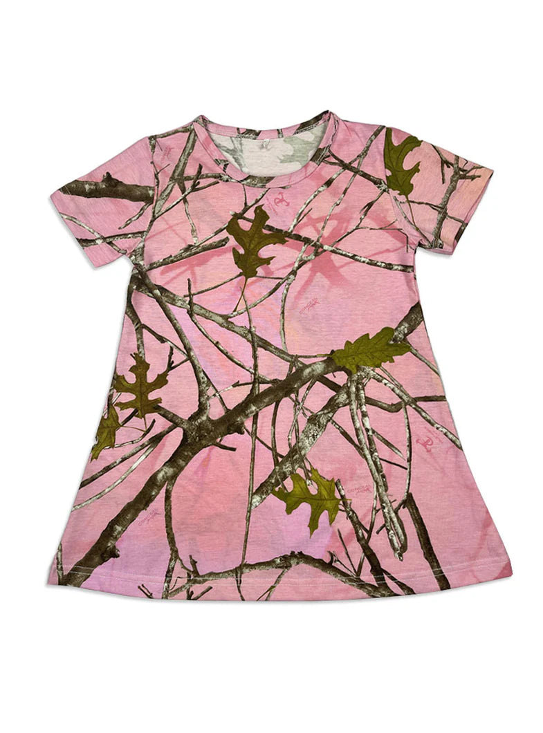 Leaf Printed Girls Cotton Frock